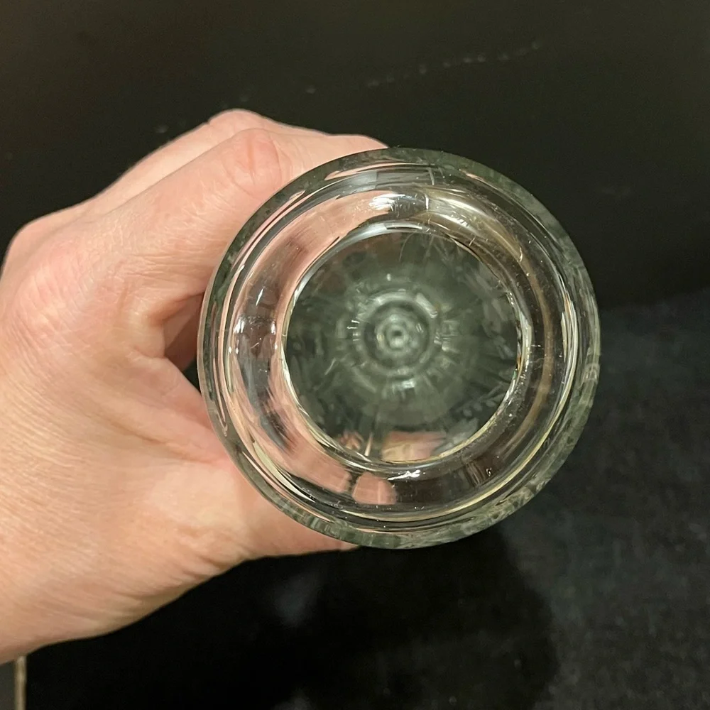 Vintage Automobile Limousine Etched Glass Bud Vase